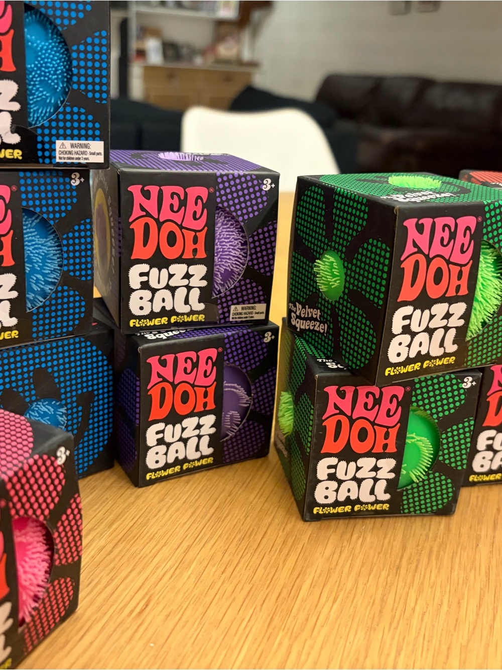 NeeDoh Fuzz Ball Flower Power Multiple Colors Available NIB